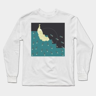 1920s Art Deco Peacock Long Sleeve T-Shirt